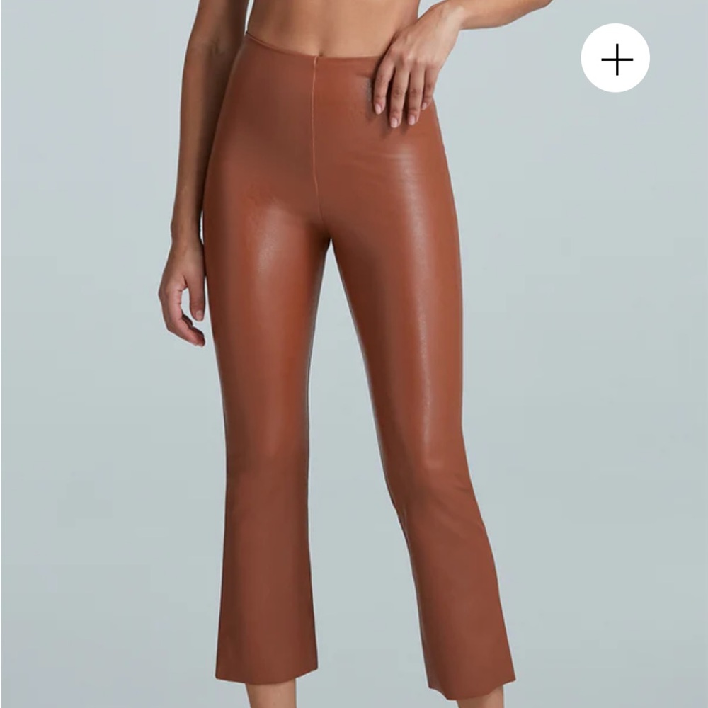Commando faux leather crop flare leggings in cocoa (size XS)